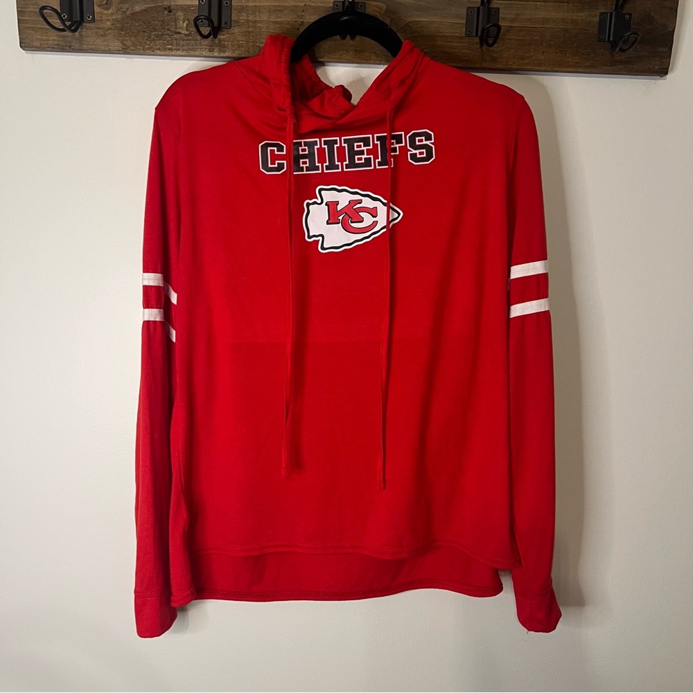 Kansas City Chiefs Women’s Large Red Lightweight Hoodie NFL Team Apparel